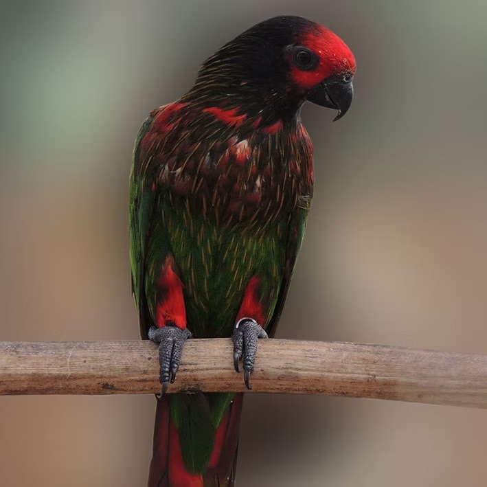 Lóris estriado verde
